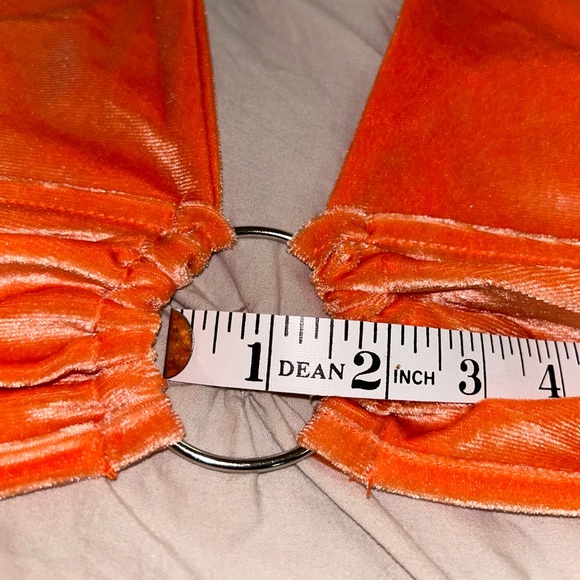 Velour Bright Orange Halter Top - Picture 6 of 8